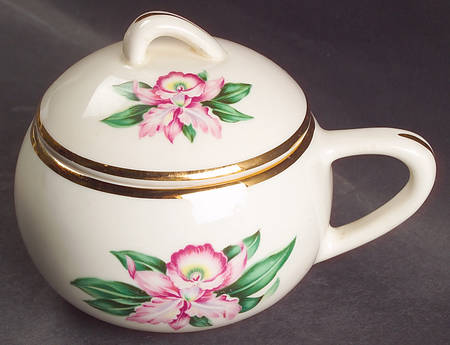 Modern Orchid Sugar Bowl & Lid