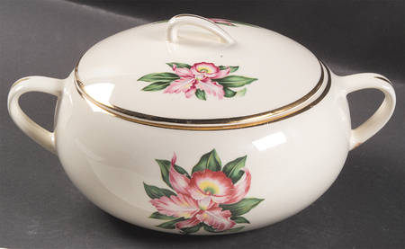 Modern Orchid Round Covered Vegetable