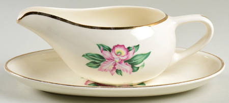 Modern Orchid Gravy Boat & Underplate/Relish