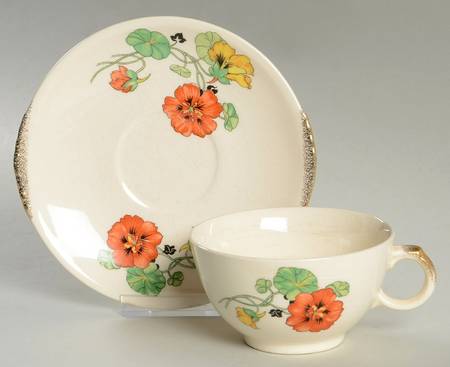 Nasturtium Flat Cup & Saucer Set