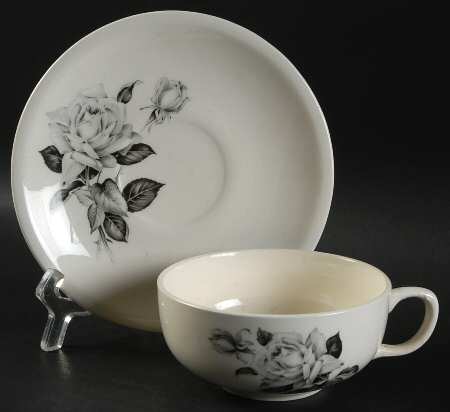 Paden Rose Flat Cup & Saucer Set
