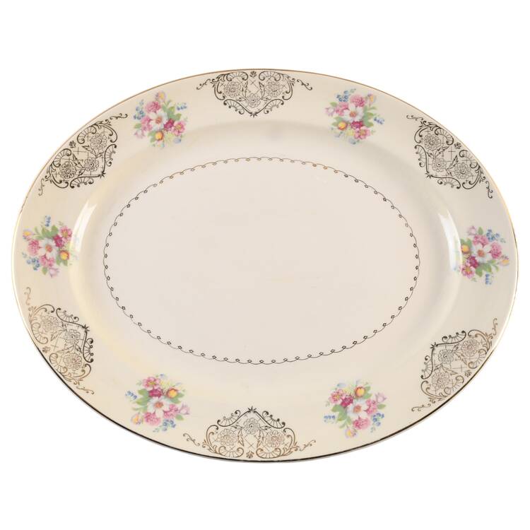 Gold Lynn 16" Oval Serving Platter by Paden City