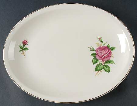 Red Rose 13" Oval Serving Platter