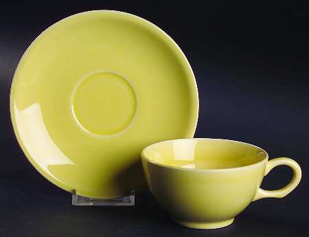 Shenandoah Pastels Yellow Flat Cup & Saucer Set