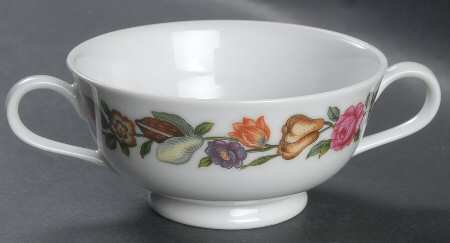 Les Quatre Saisons Footed Cream Soup Bowl