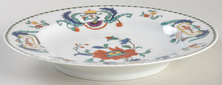 Pavot Rim Soup Bowl by Porcelaine De Paris