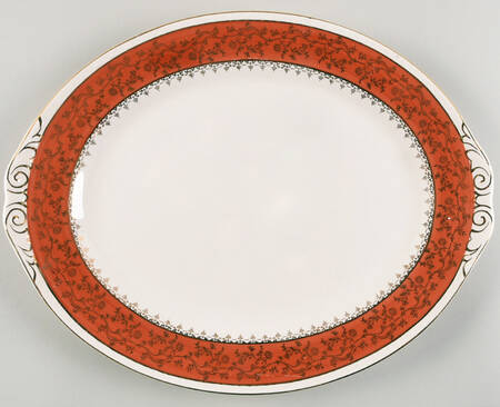 Formal Rust Red 13" Oval Serving Platter