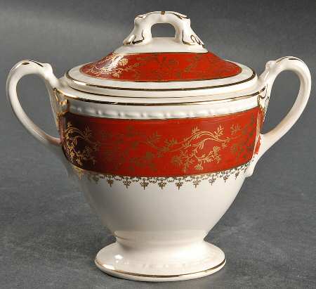 Formal Rust Red Sugar Bowl & Lid