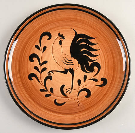 Black Rooster 13" Chop Plate (Round Platter)
