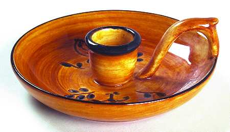 Black Rooster Handled Candleholder