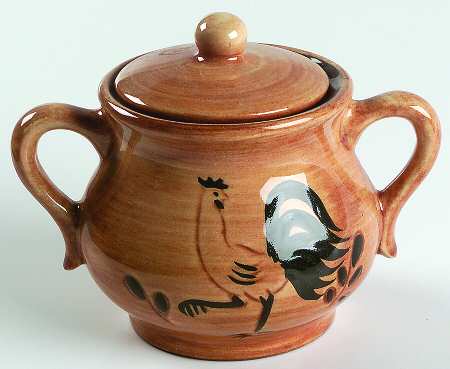 Black Rooster Sugar Bowl & Lid