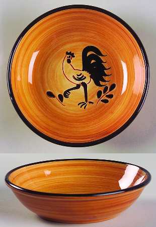 Black Rooster Coupe Cereal Bowl