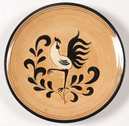 Black Rooster Salad Plate