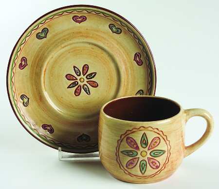 Hex Flat Cup & Saucer Set