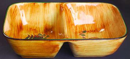 Red Rooster Rectangular Divided Vegetable Bowl