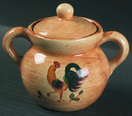 Red Rooster Individual Sugar Bowl & Lid
