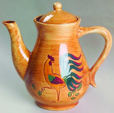 Red Rooster Coffee Pot & Lid
