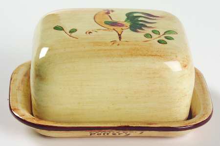 Red Rooster Square Covered Butter