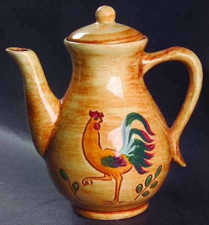 Red Rooster Mini Coffee Pot & Lid
