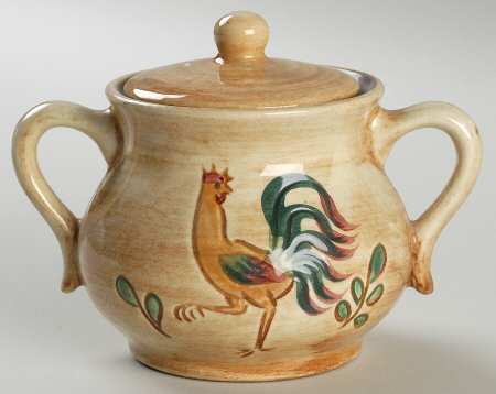 Red Rooster Sugar Bowl & Lid