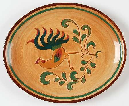 Red Rooster 10" Oval Serving Platter