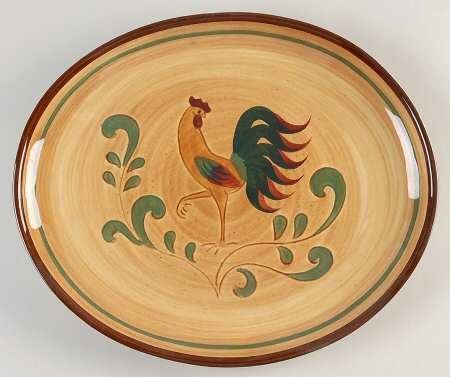 Red Rooster 13" Oval Serving Platter
