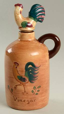 Red Rooster Vinegar Cruet and Stopper