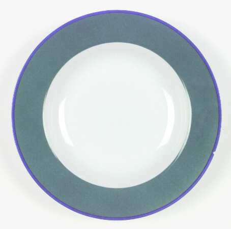 Two Tone (Green Rim) Rim Soup Bowl