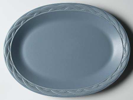 Acadia Bay Blue 14" Oval Serving Platter