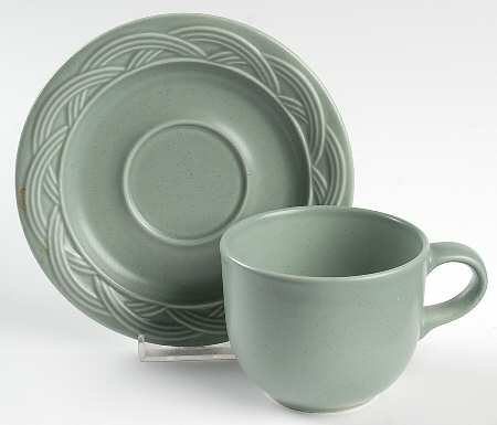 Acadia Cypress Flat Cup & Saucer Set