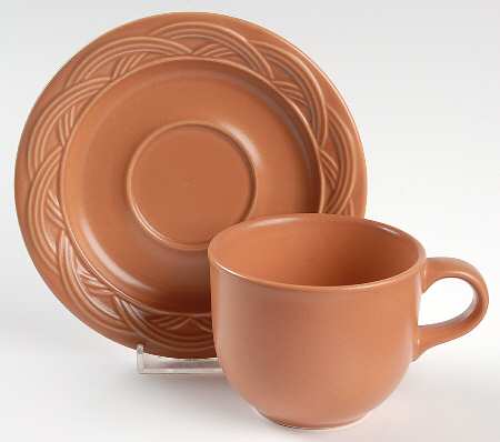 Acadia Sienna Flat Cup & Saucer Set
