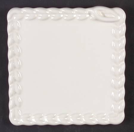 Acadia White Embossed Square Trivet