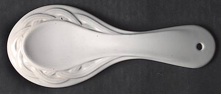 Acadia White Spoon Rest/Holder (Holds 1 Spoon)