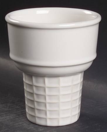 Acadia White Ice Cream Cone Shaped Dish