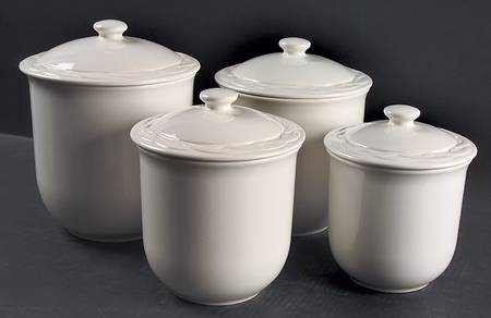 Acadia White (4 Piece) Canister Set (Box Set)