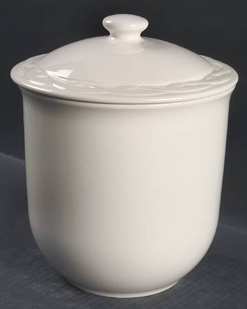Acadia White Large Canister & Lid
