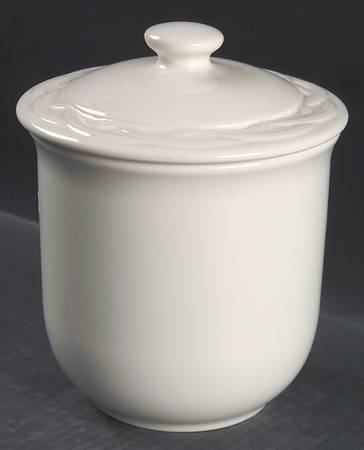 Acadia White Small Canister & Lid