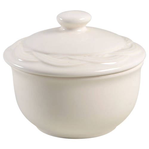 Acadia White Sugar Bowl & Lid