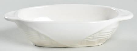 Acadia White Eared Oval Dish