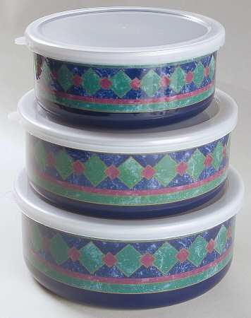 Amalfi Classic 3 Pc Metal Bowl W/Plastclid (5 3/4",6 5/8",7 1/4")