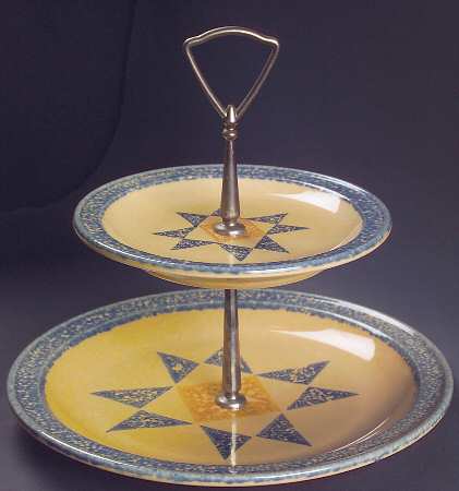 America (Discontinued 1989) 2 Tiered Serving Tray (Dinner & Salad Plate)