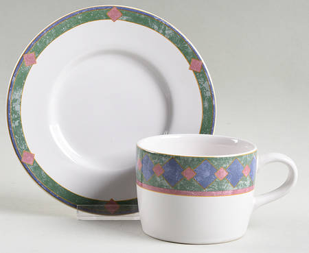 Amalfi Mediterranean Flat Cup & Saucer Set