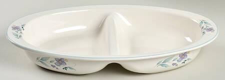 April 14" Oval Divided Vegetable Bowl