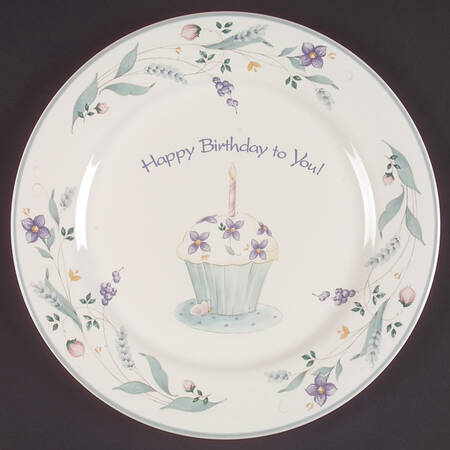 April Happy Birthday Cake Plate