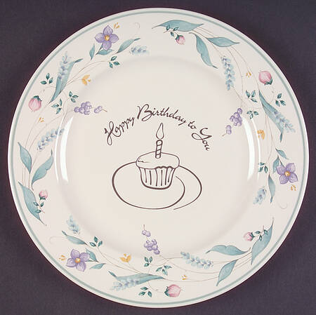 April "Happy Birthday" Dinner Plate
