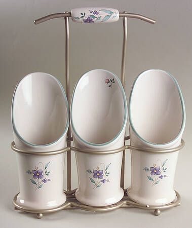 April Flatware Caddy-3 Holders & Metal Caddy