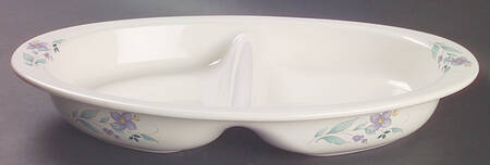 April 14" Oval Divided Vegetable Bowl