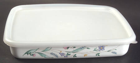 April 10" Rectangular Metal Baker W/Plastic Lid