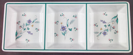 April Melamine 3 Section Rectangular Tray