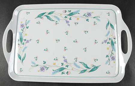 April 19" Rectangular Handled Serving Melamine Tray